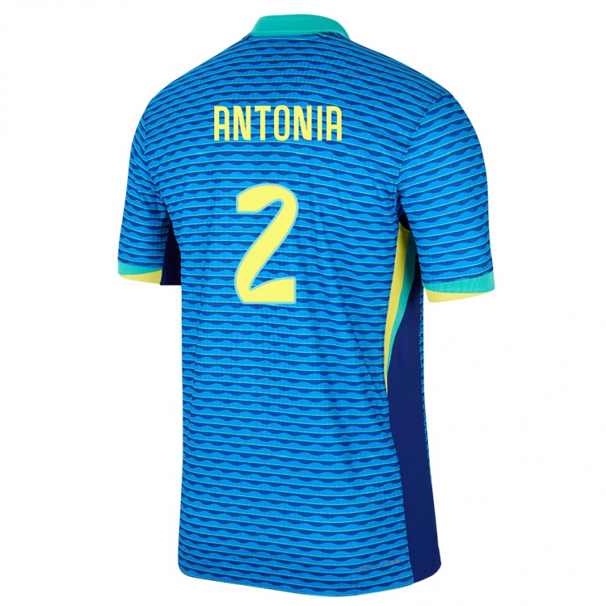 Niño Fútbol Camiseta Brasil Antonia #2 Azul 2ª Equipación 24-26 Perú