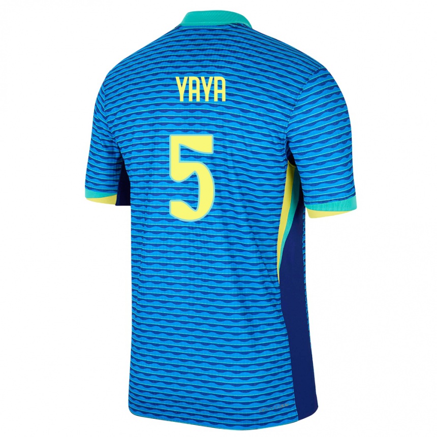 Niño Fútbol Camiseta Brasil Yaya #5 Azul 2ª Equipación 24-26 Perú