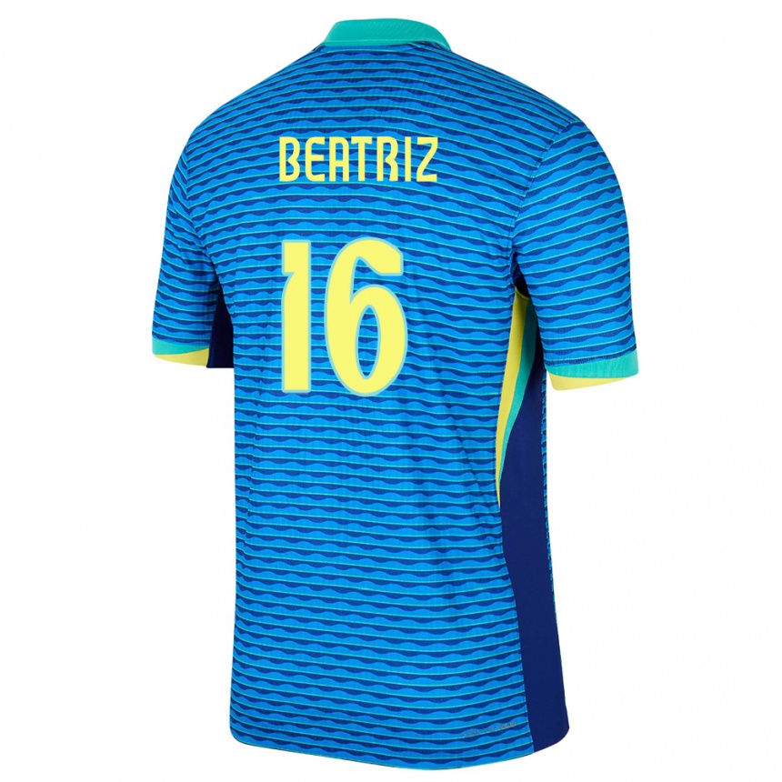 Niño Fútbol Camiseta Brasil Beatriz #16 Azul 2ª Equipación 24-26 Perú