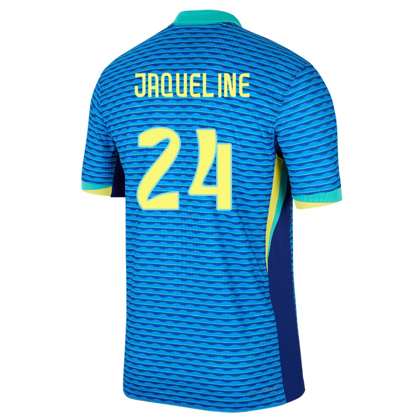 Niño Fútbol Camiseta Brasil Jaqueline #24 Azul 2ª Equipación 24-26 Perú