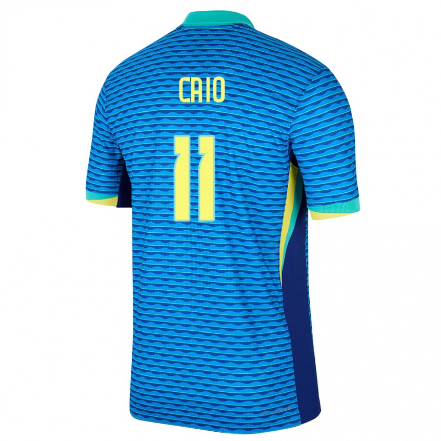 Niño Fútbol Camiseta Brasil Caio #11 Azul 2ª Equipación 24-26 Perú