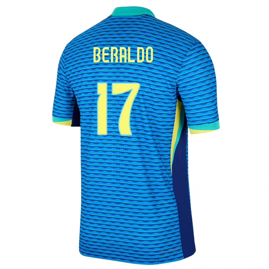 Niño Fútbol Camiseta Brasil Lucas Beraldo #17 Azul 2ª Equipación 24-26 Perú