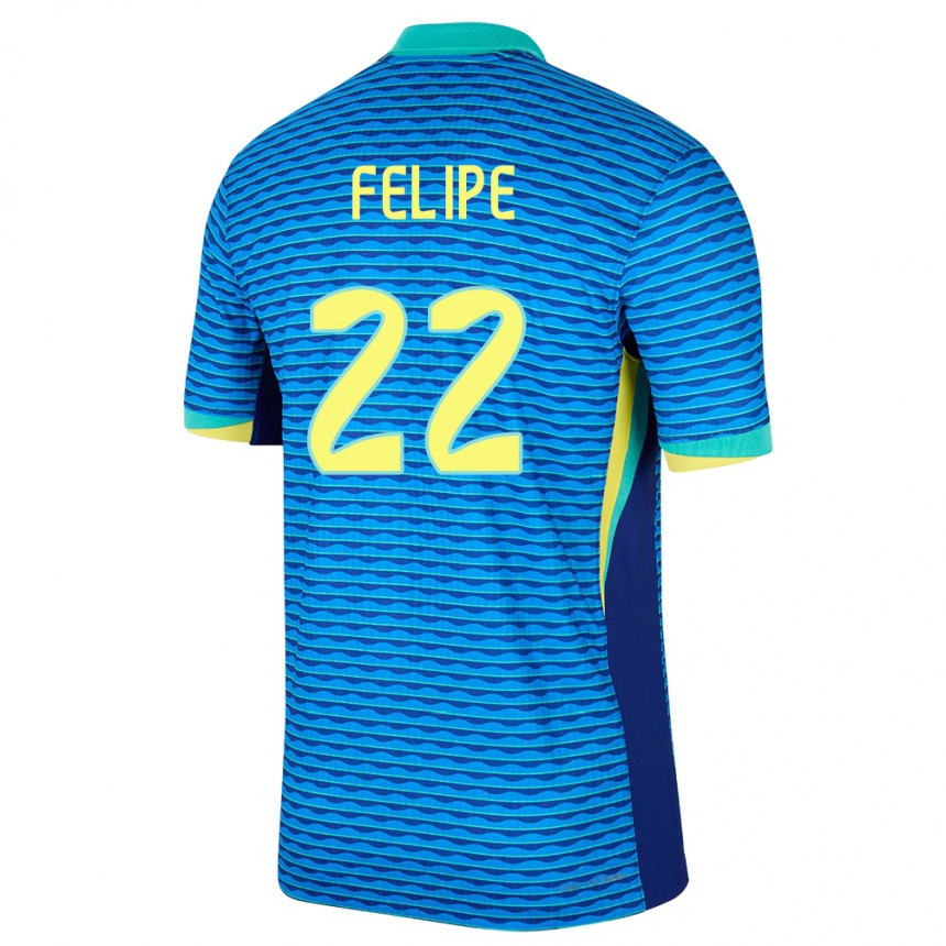 Niño Fútbol Camiseta Brasil Cayo Felipe #22 Azul 2ª Equipación 24-26 Perú