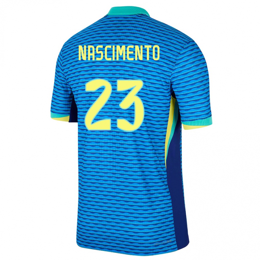 Niño Fútbol Camiseta Brasil Matheus Nascimento #23 Azul 2ª Equipación 24-26 Perú