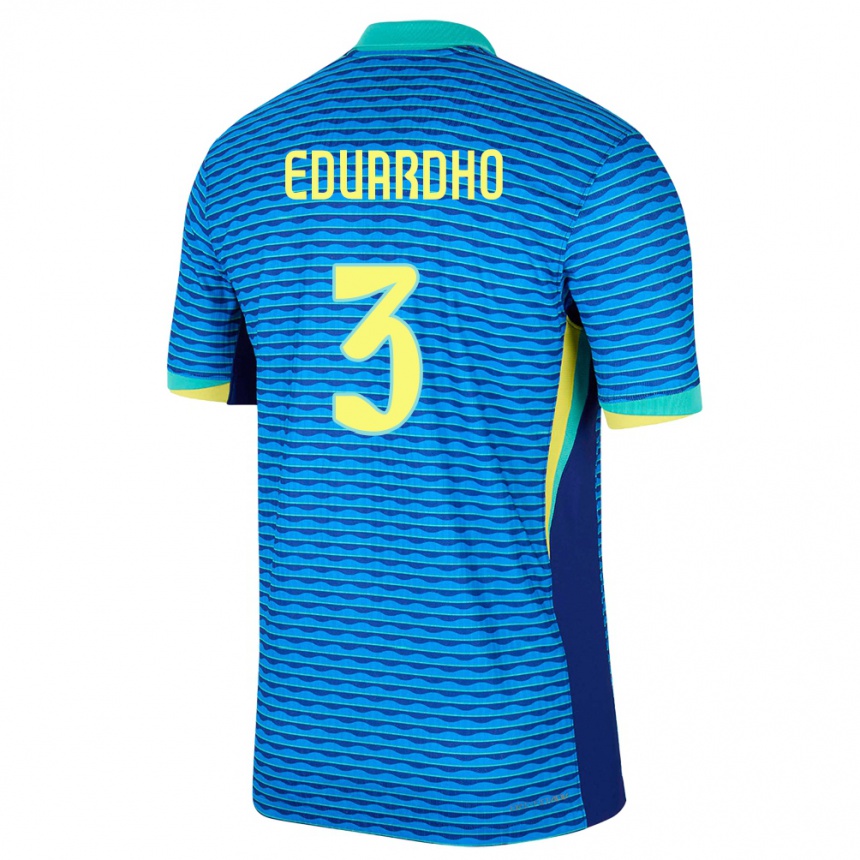 Niño Fútbol Camiseta Brasil Eduardho #3 Azul 2ª Equipación 24-26 Perú