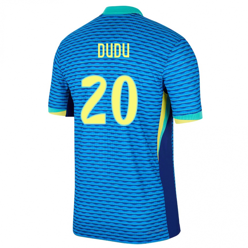 Niño Fútbol Camiseta Brasil Dudu #20 Azul 2ª Equipación 24-26 Perú