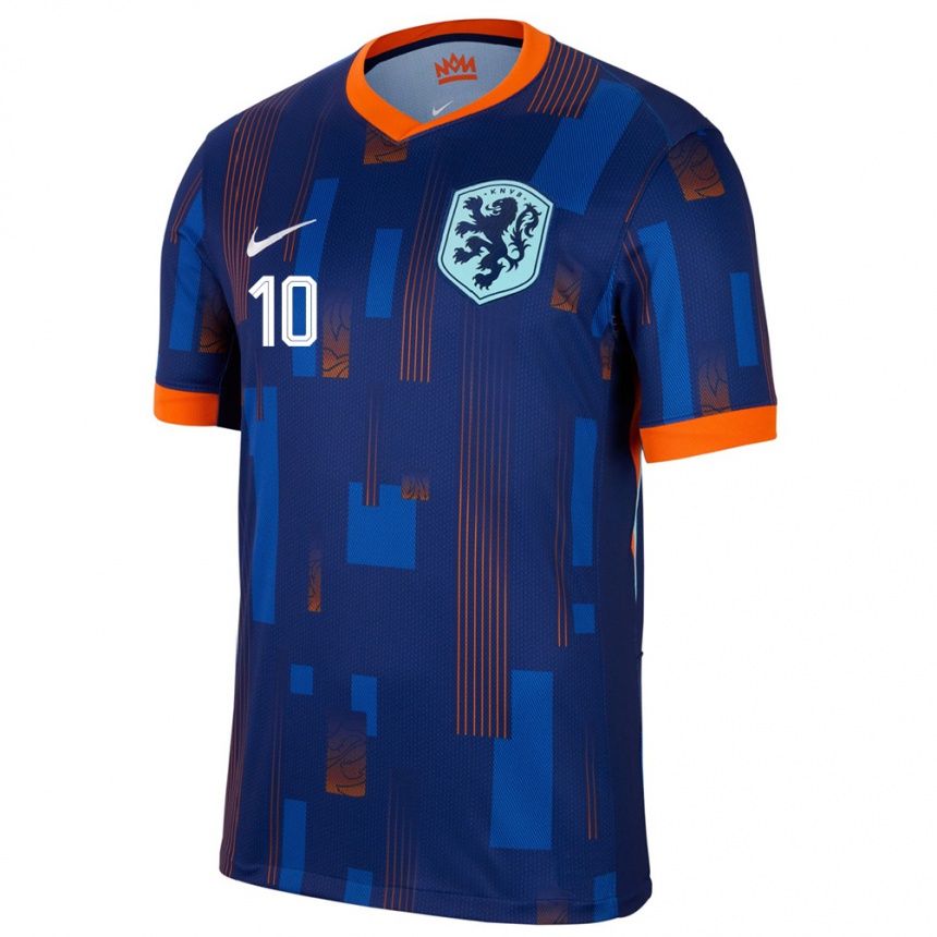 Niño Fútbol Camiseta Países Bajos Memphis Depay #10 Azul 2ª Equipación 24-26 Perú