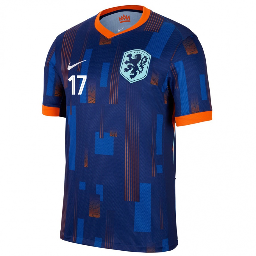 Niño Fútbol Camiseta Países Bajos Daley Blind #17 Azul 2ª Equipación 24-26 Perú