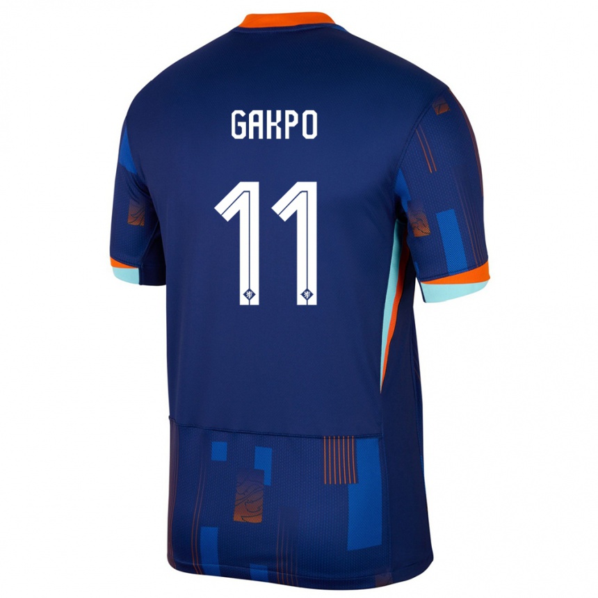 Niño Fútbol Camiseta Países Bajos Cody Gakpo #11 Azul 2ª Equipación 24-26 Perú