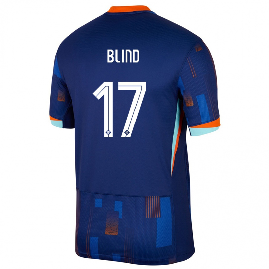 Niño Fútbol Camiseta Países Bajos Daley Blind #17 Azul 2ª Equipación 24-26 Perú