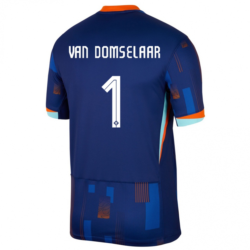 Niño Fútbol Camiseta Países Bajos Daphne Van Domselaar #1 Azul 2ª Equipación 24-26 Perú