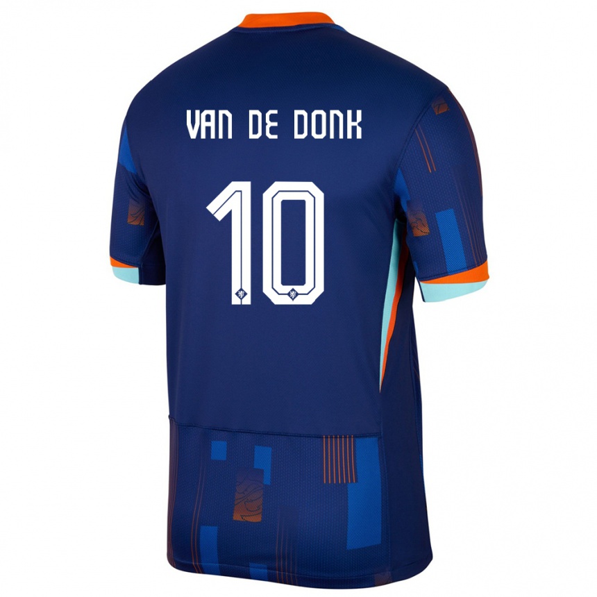 Niño Fútbol Camiseta Países Bajos Danielle Van De Donk #10 Azul 2ª Equipación 24-26 Perú