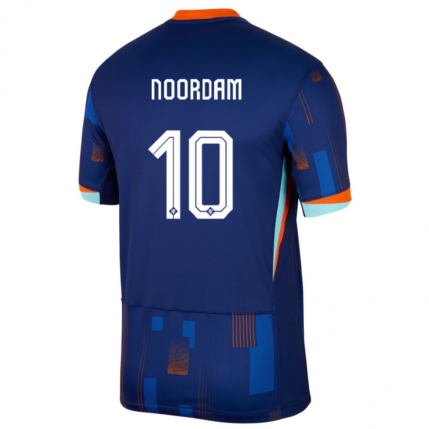 Niño Fútbol Camiseta Países Bajos Nadine Noordam #10 Azul 2ª Equipación 24-26 Perú