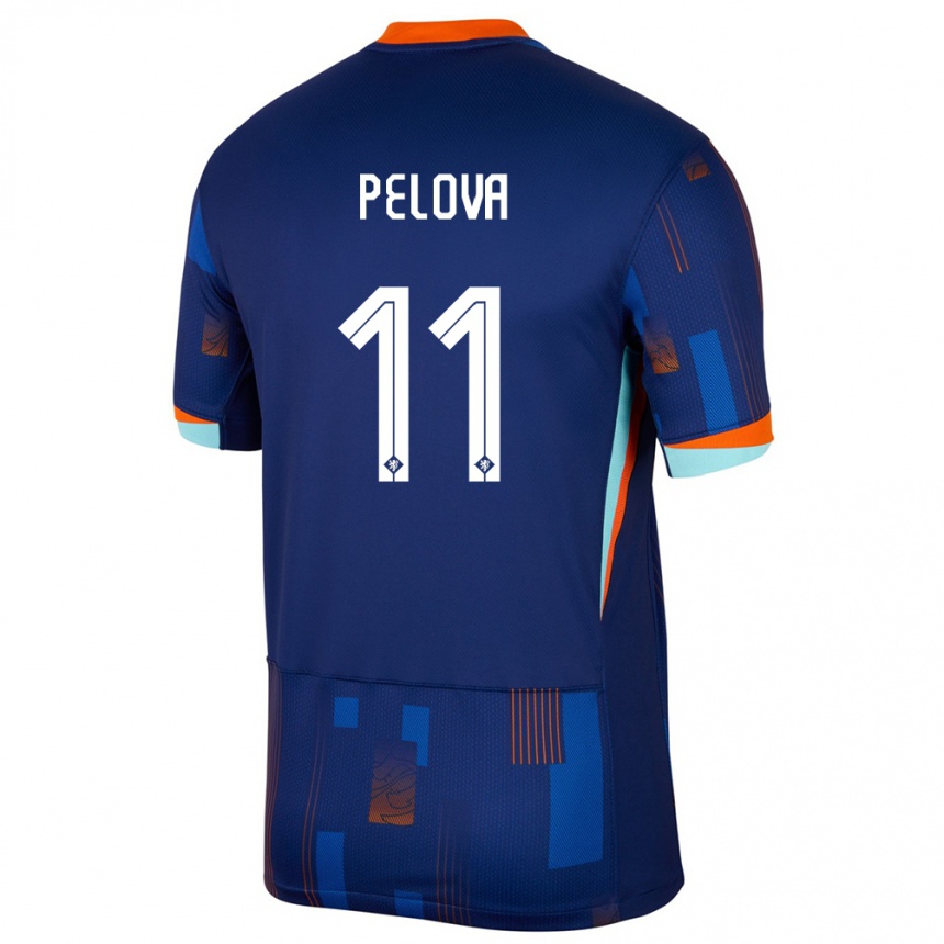 Niño Fútbol Camiseta Países Bajos Victoria Pelova #11 Azul 2ª Equipación 24-26 Perú