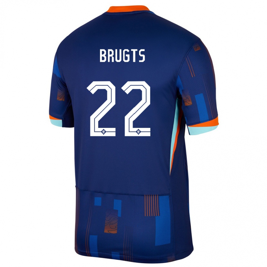 Niño Fútbol Camiseta Países Bajos Esmee Brugts #22 Azul 2ª Equipación 24-26 Perú