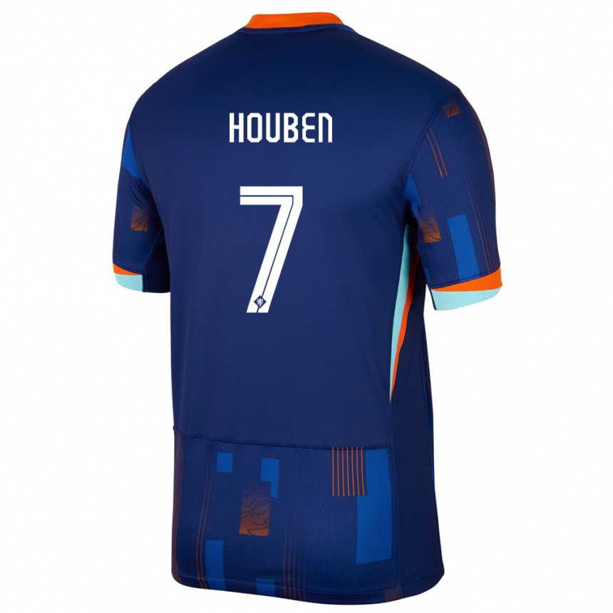 Niño Fútbol Camiseta Países Bajos Iggy Houben #7 Azul 2ª Equipación 24-26 Perú