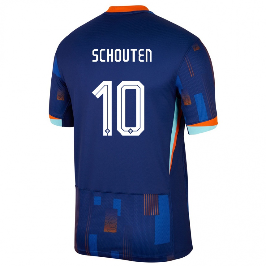 Niño Fútbol Camiseta Países Bajos Lewis Schouten #10 Azul 2ª Equipación 24-26 Perú