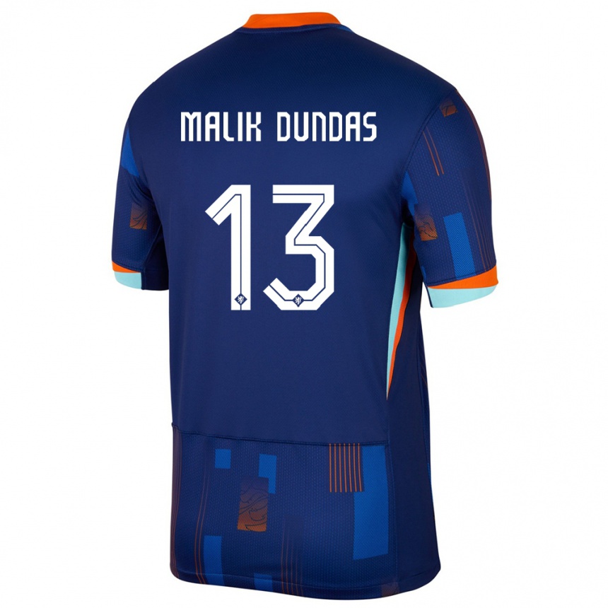 Niño Fútbol Camiseta Países Bajos Noa Malik Dundas #13 Azul 2ª Equipación 24-26 Perú