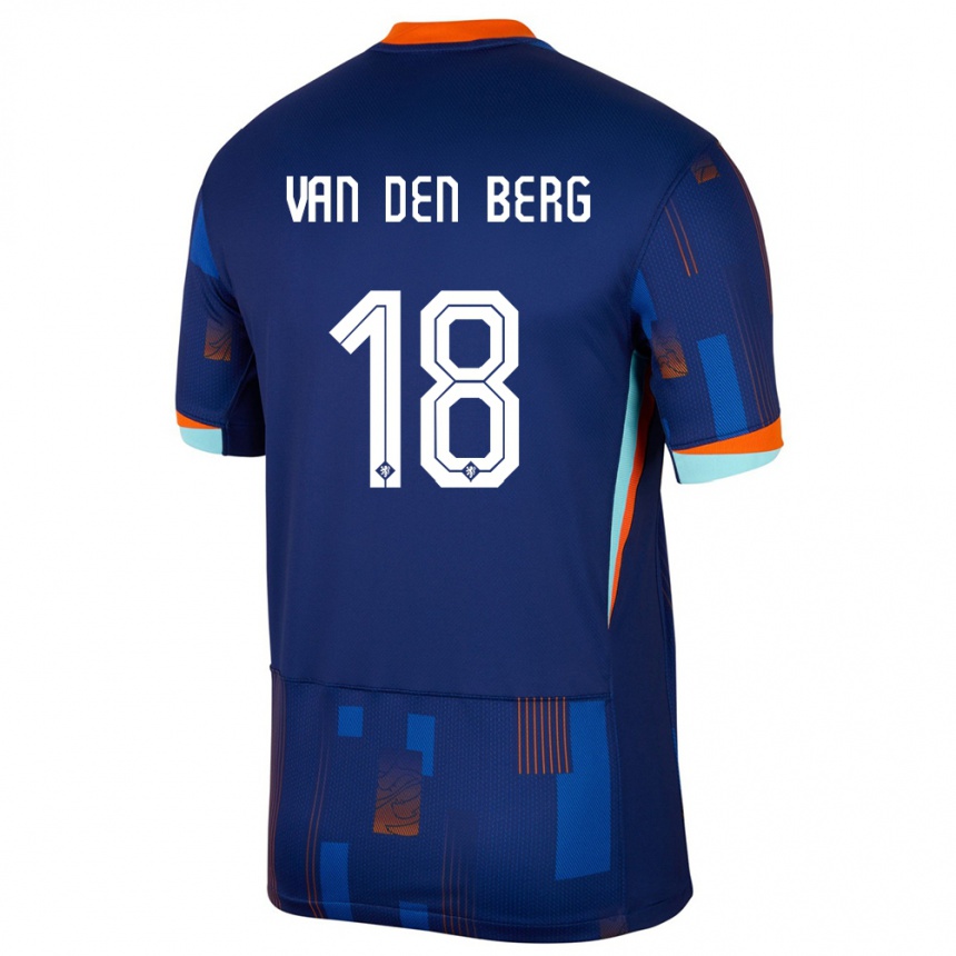 Niño Fútbol Camiseta Países Bajos Rav Van Den Berg #18 Azul 2ª Equipación 24-26 Perú