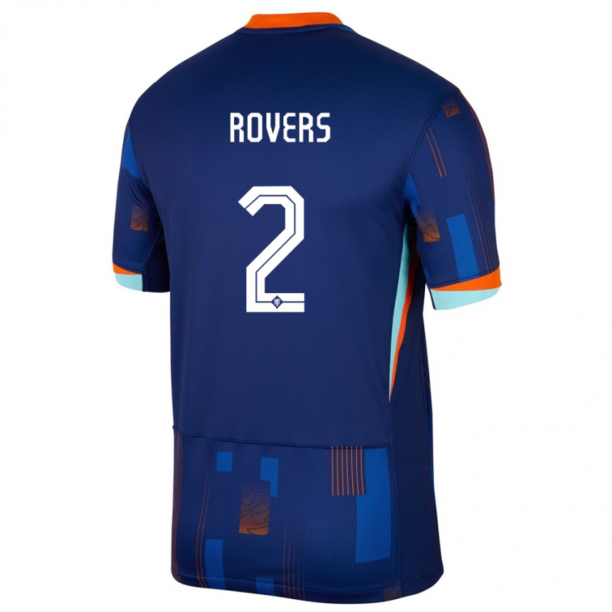 Niño Fútbol Camiseta Países Bajos Bram Rovers #2 Azul 2ª Equipación 24-26 Perú