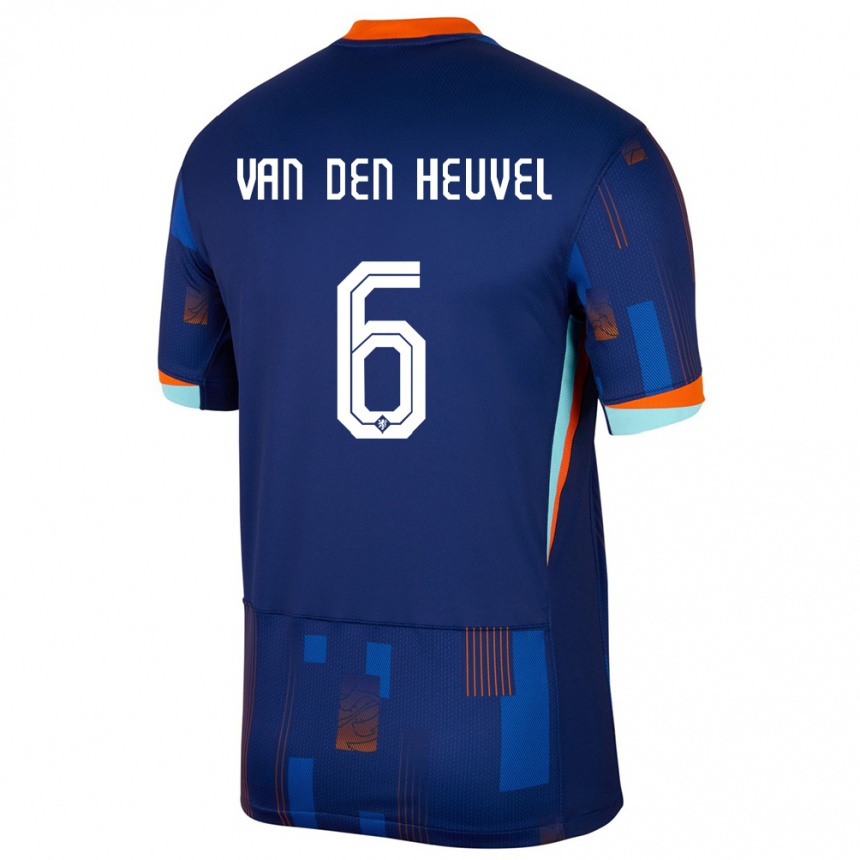 Niño Fútbol Camiseta Países Bajos Tim Van Den Heuvel #6 Azul 2ª Equipación 24-26 Perú