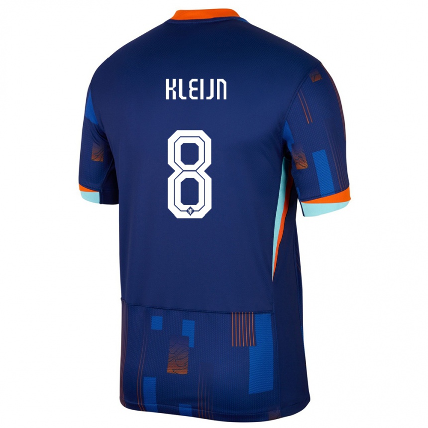 Niño Fútbol Camiseta Países Bajos Mike Kleijn #8 Azul 2ª Equipación 24-26 Perú