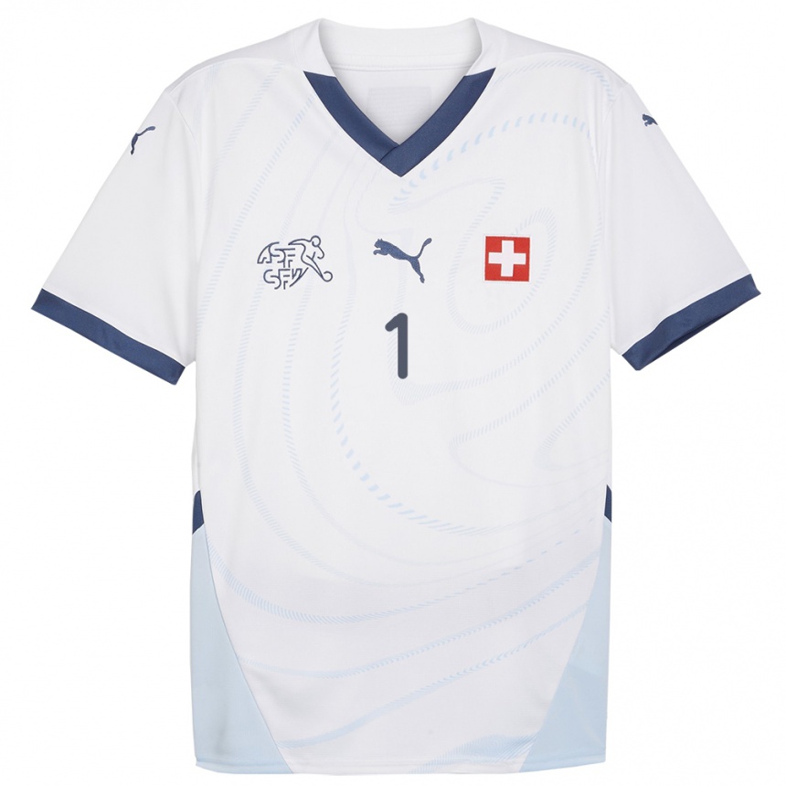 Niño Fútbol Camiseta Suiza Yann Sommer #1 Blanco 2ª Equipación 24-26 Perú