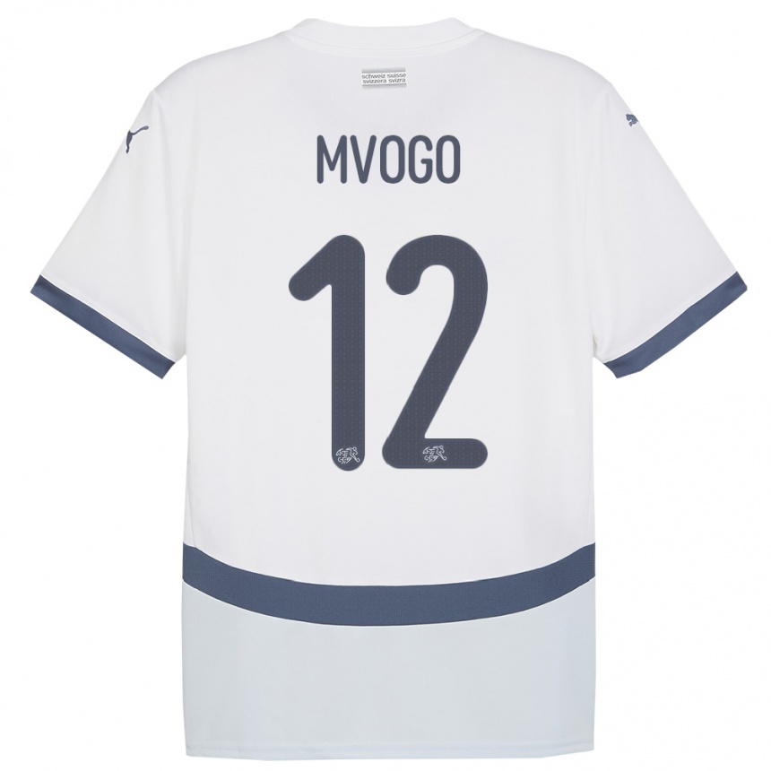 Niño Fútbol Camiseta Suiza Yvon Mvogo #12 Blanco 2ª Equipación 24-26 Perú