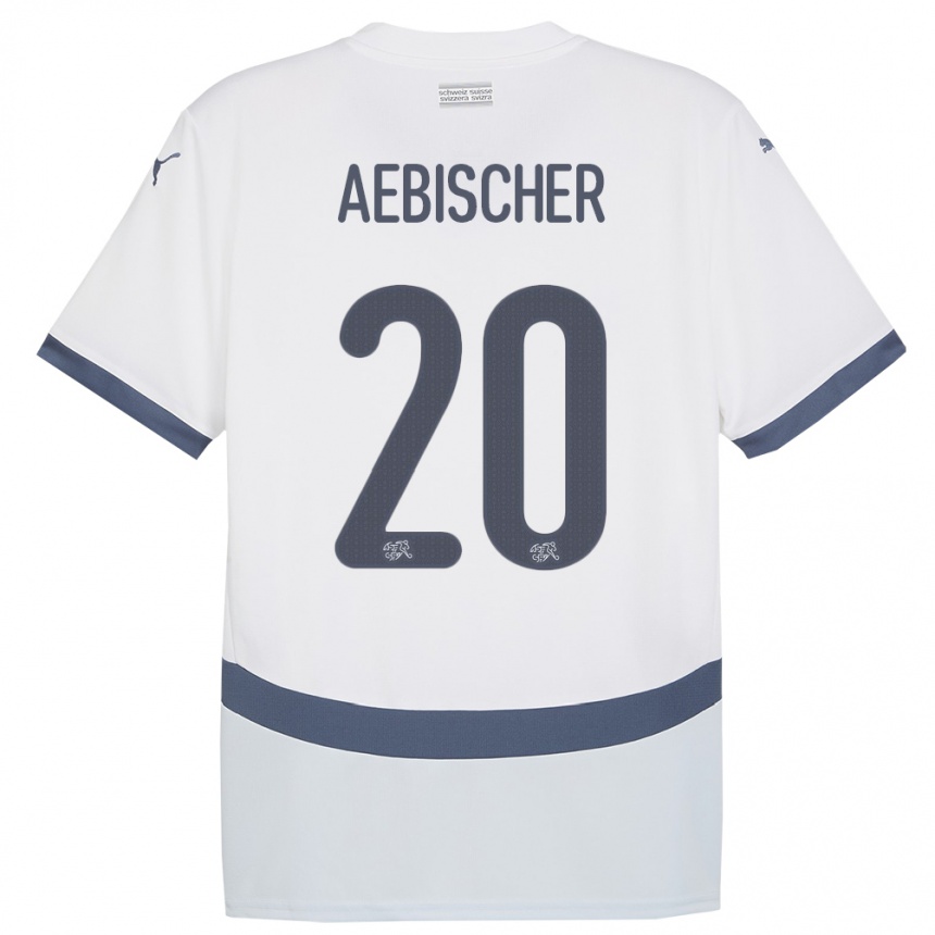 Niño Fútbol Camiseta Suiza Michel Aebischer #20 Blanco 2ª Equipación 24-26 Perú