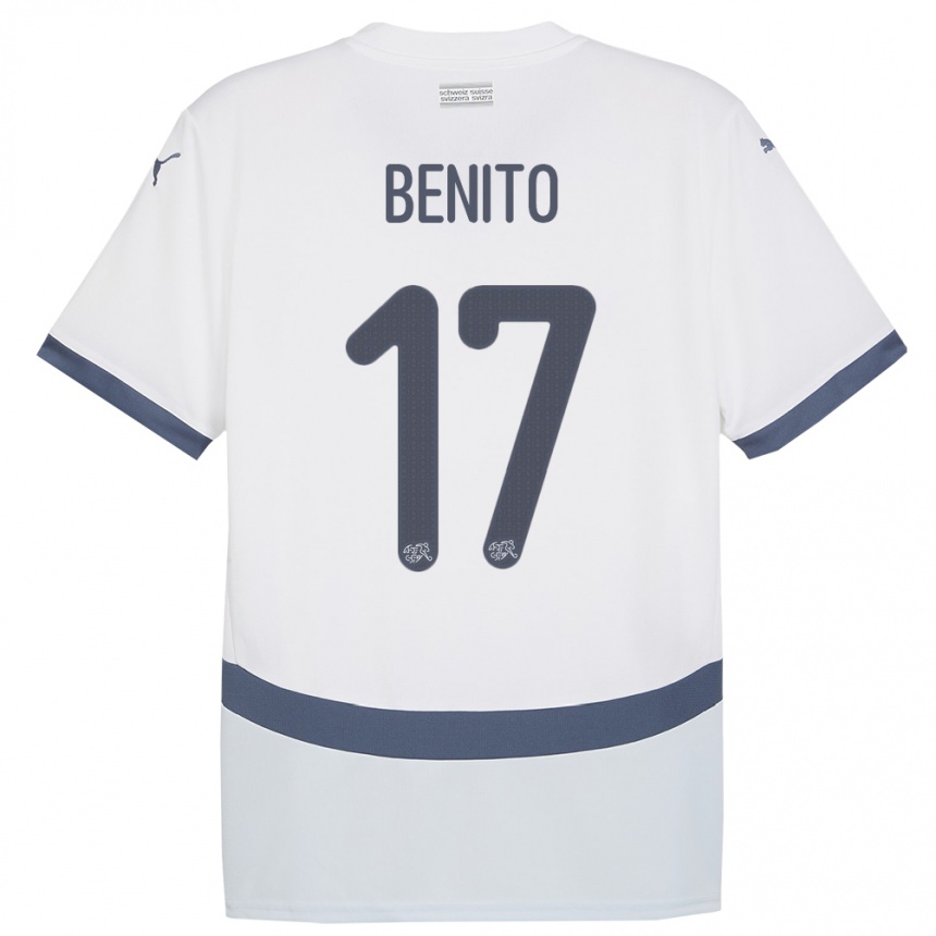 Niño Fútbol Camiseta Suiza Loris Benito #17 Blanco 2ª Equipación 24-26 Perú