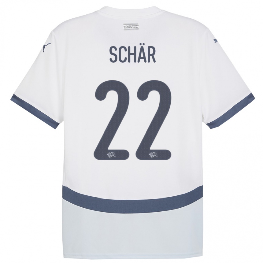 Niño Fútbol Camiseta Suiza Fabian Schar #22 Blanco 2ª Equipación 24-26 Perú