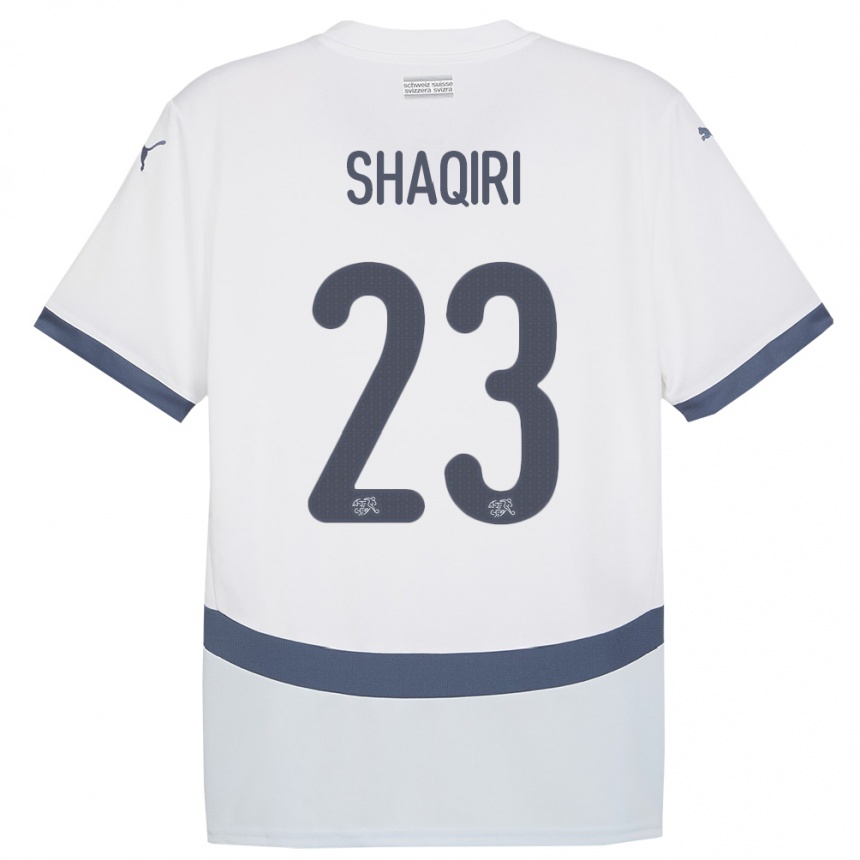 Niño Fútbol Camiseta Suiza Xherdan Shaqiri #23 Blanco 2ª Equipación 24-26 Perú