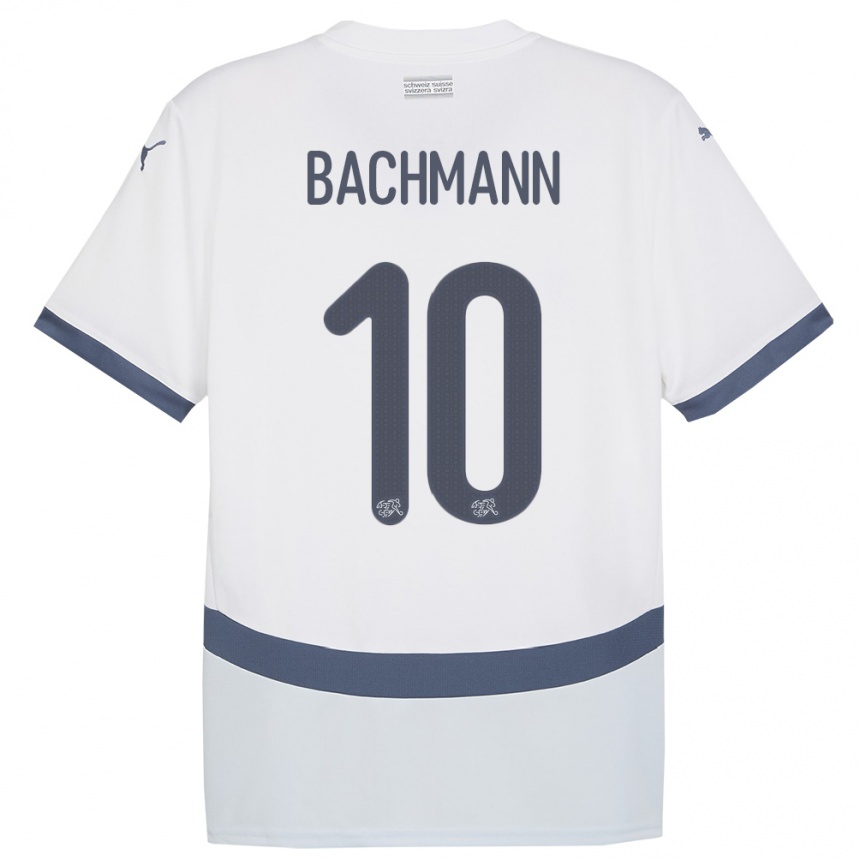 Niño Fútbol Camiseta Suiza Ramona Bachmann #10 Blanco 2ª Equipación 24-26 Perú