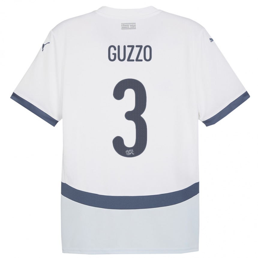 Niño Fútbol Camiseta Suiza Ramon Guzzo #3 Blanco 2ª Equipación 24-26 Perú