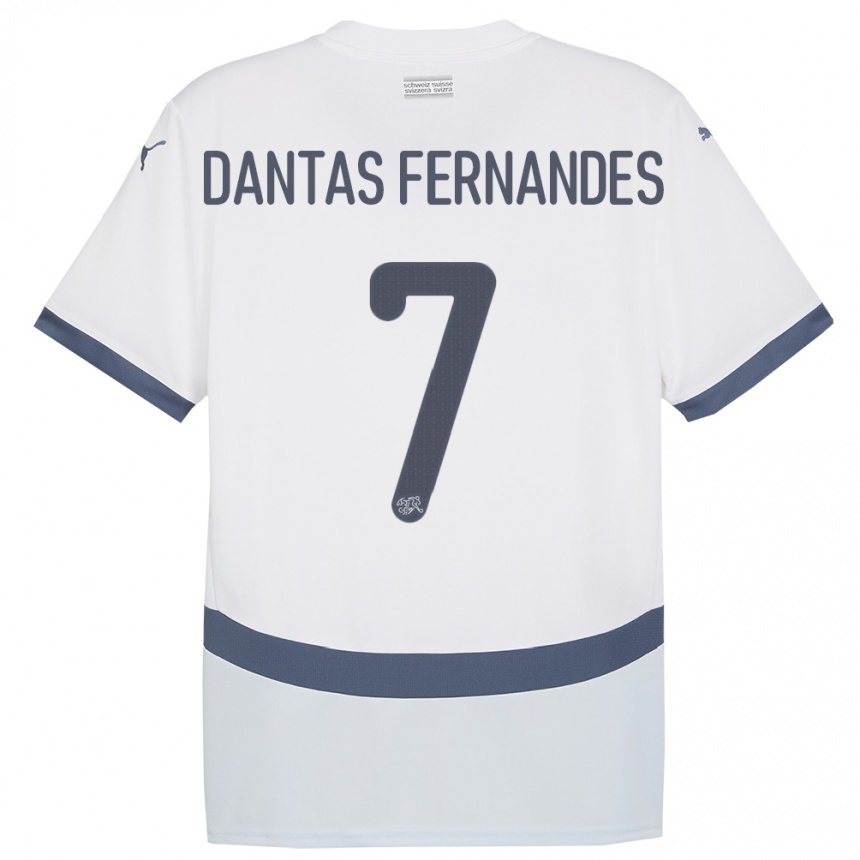 Niño Fútbol Camiseta Suiza Ronaldo Dantas Fernandes #7 Blanco 2ª Equipación 24-26 Perú