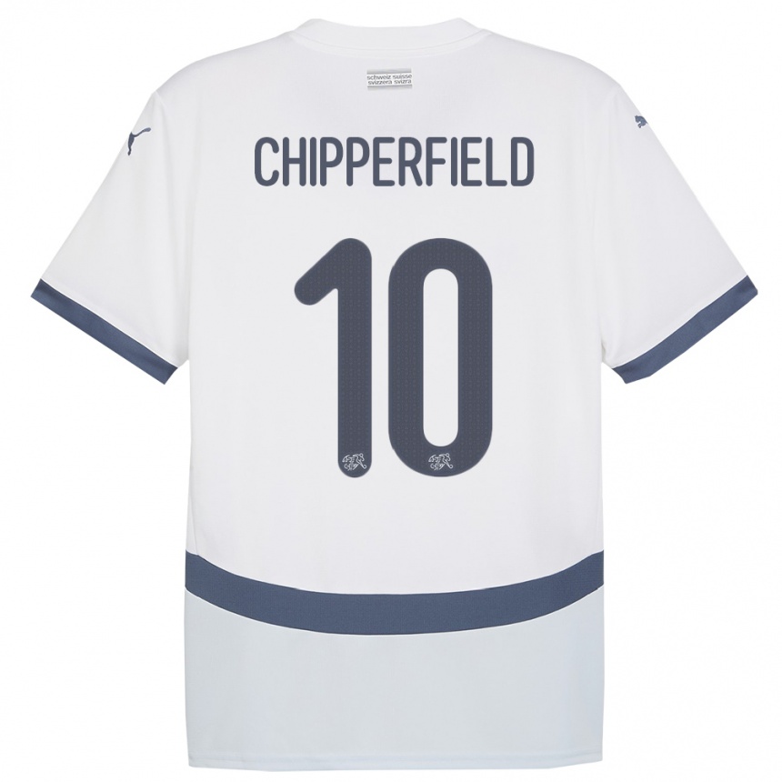 Niño Fútbol Camiseta Suiza Liam Chipperfield #10 Blanco 2ª Equipación 24-26 Perú