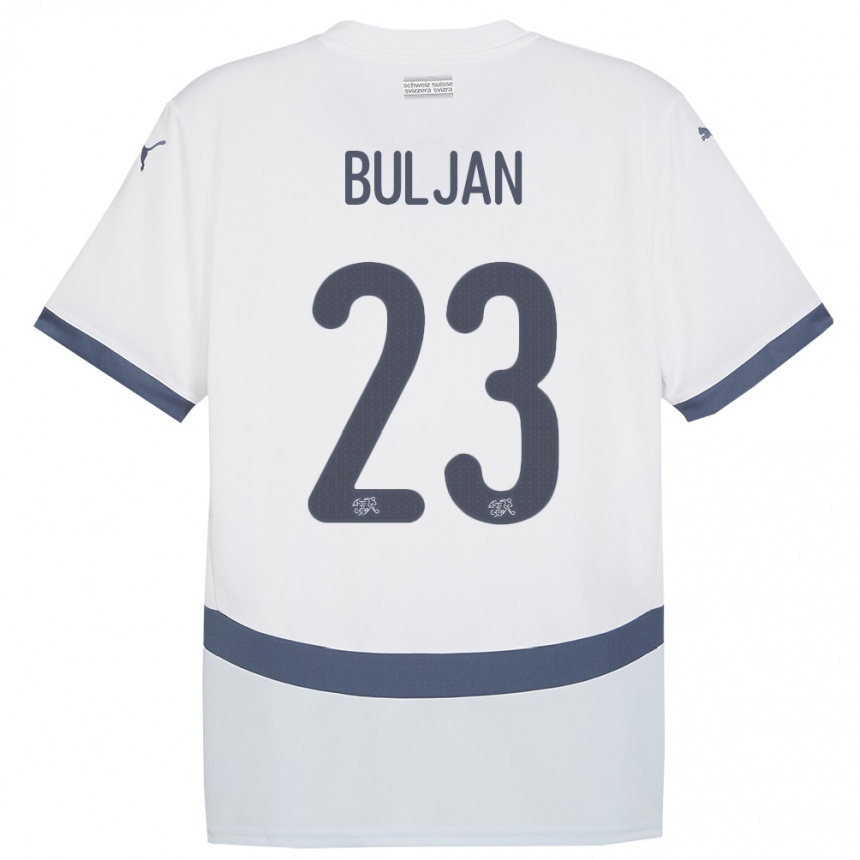 Niño Fútbol Camiseta Suiza Leo Buljan #23 Blanco 2ª Equipación 24-26 Perú