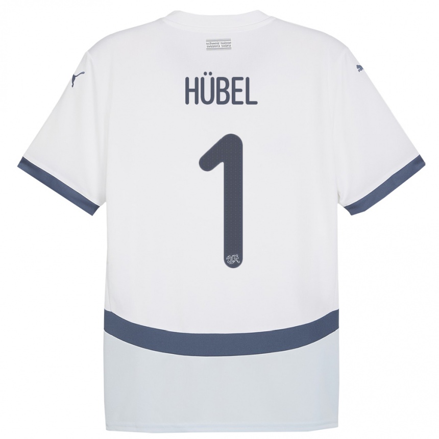 Niño Fútbol Camiseta Suiza Marvin Hubel #1 Blanco 2ª Equipación 24-26 Perú