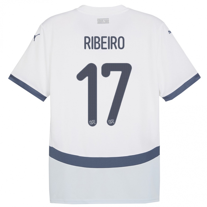 Niño Fútbol Camiseta Suiza Joel Ribeiro #17 Blanco 2ª Equipación 24-26 Perú