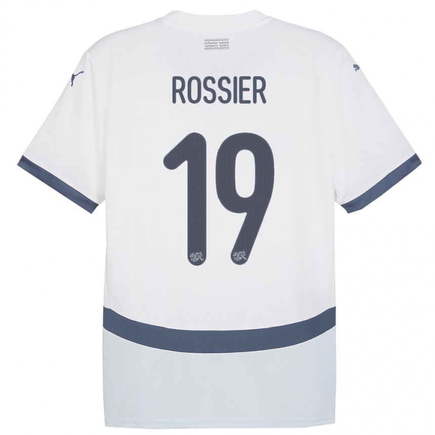 Niño Fútbol Camiseta Suiza Evan Rossier #19 Blanco 2ª Equipación 24-26 Perú