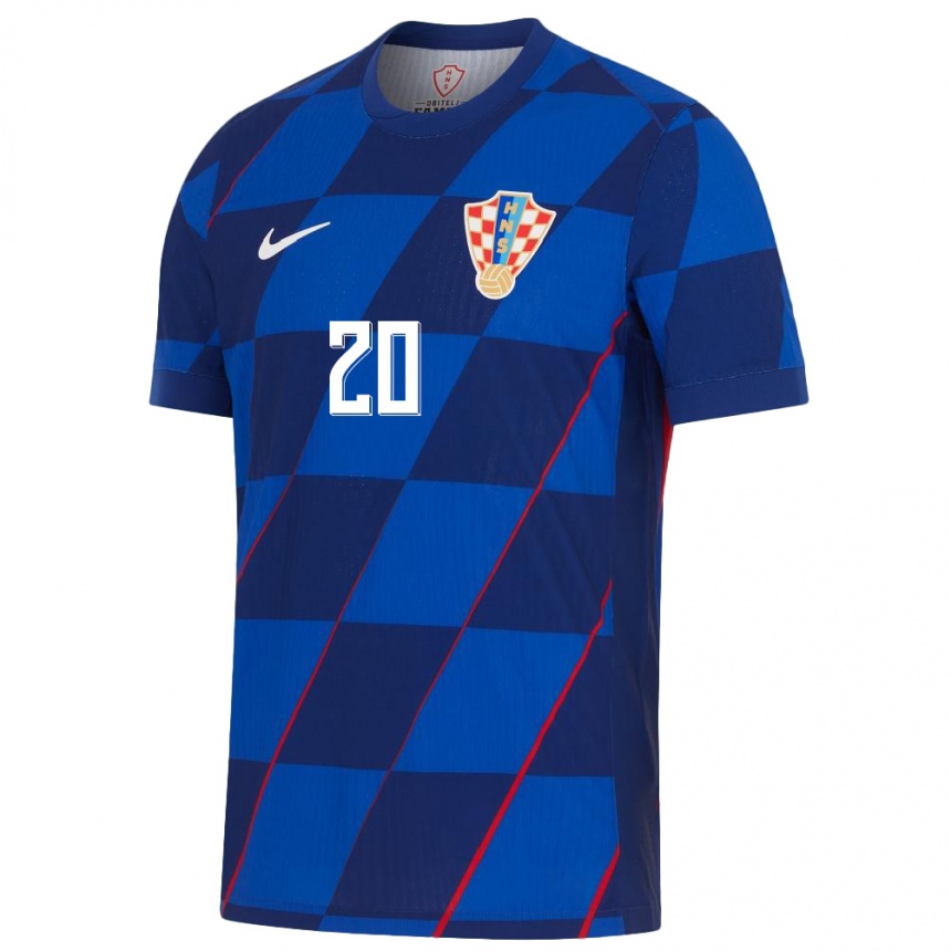 Niño Fútbol Camiseta Croacia Dion Drena Beljo #20 Azul 2ª Equipación 24-26 Perú