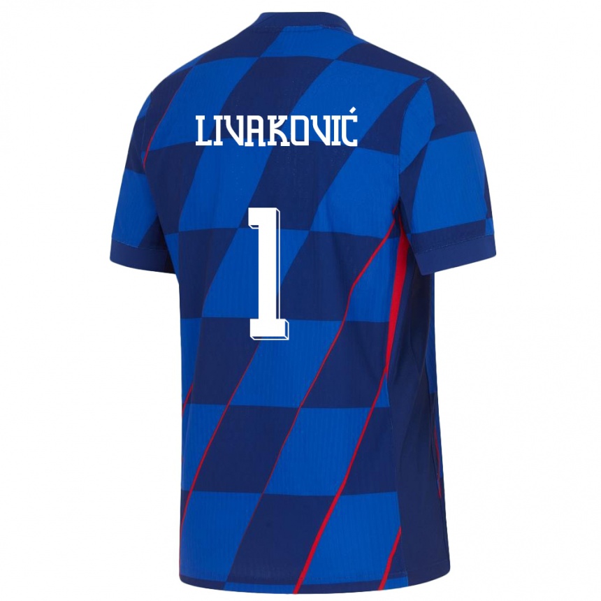 Niño Fútbol Camiseta Croacia Dominik Livakovic #1 Azul 2ª Equipación 24-26 Perú