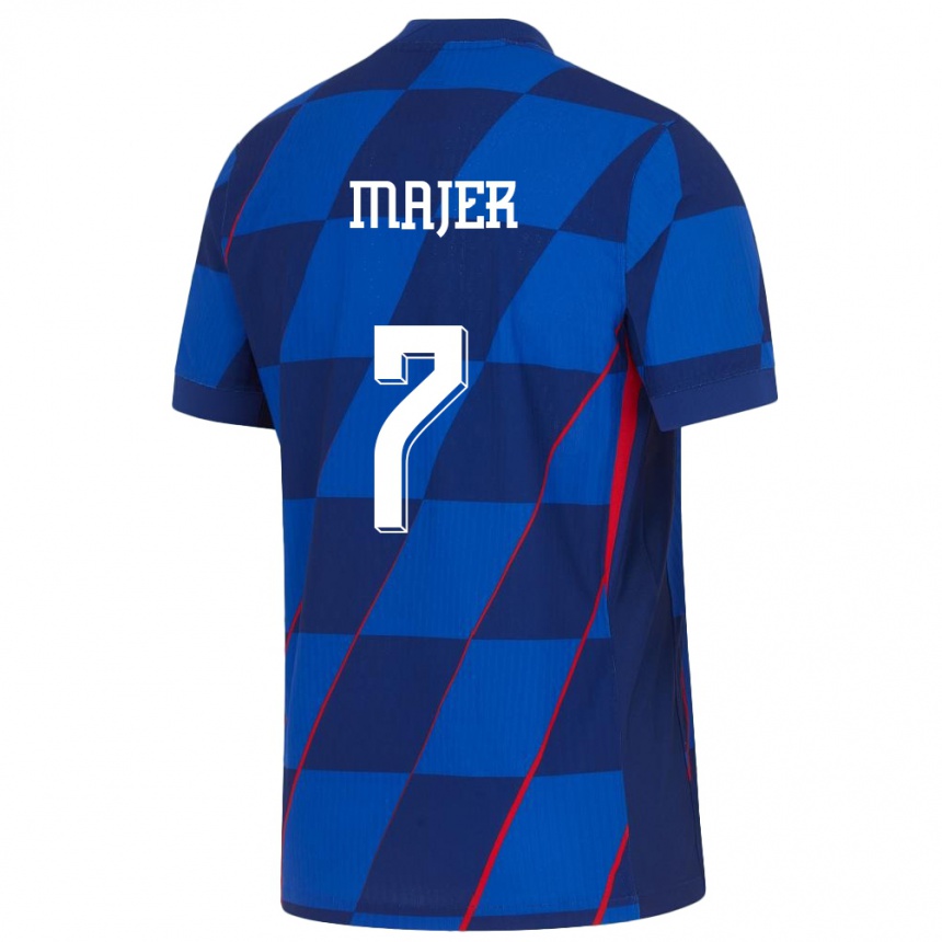 Niño Fútbol Camiseta Croacia Lovro Majer #7 Azul 2ª Equipación 24-26 Perú