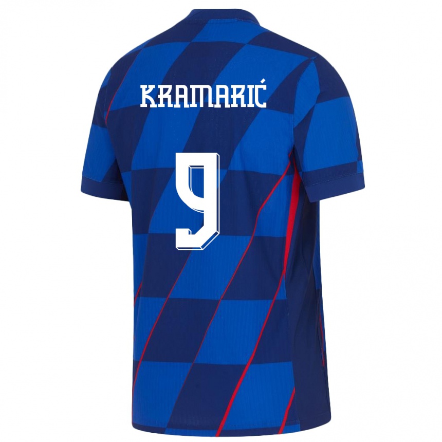 Niño Fútbol Camiseta Croacia Andrej Kramaric #9 Azul 2ª Equipación 24-26 Perú