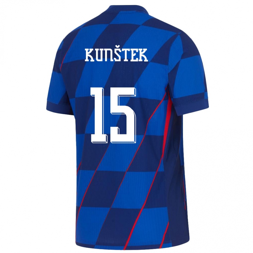 Niño Fútbol Camiseta Croacia Maria Kunstek #15 Azul 2ª Equipación 24-26 Perú