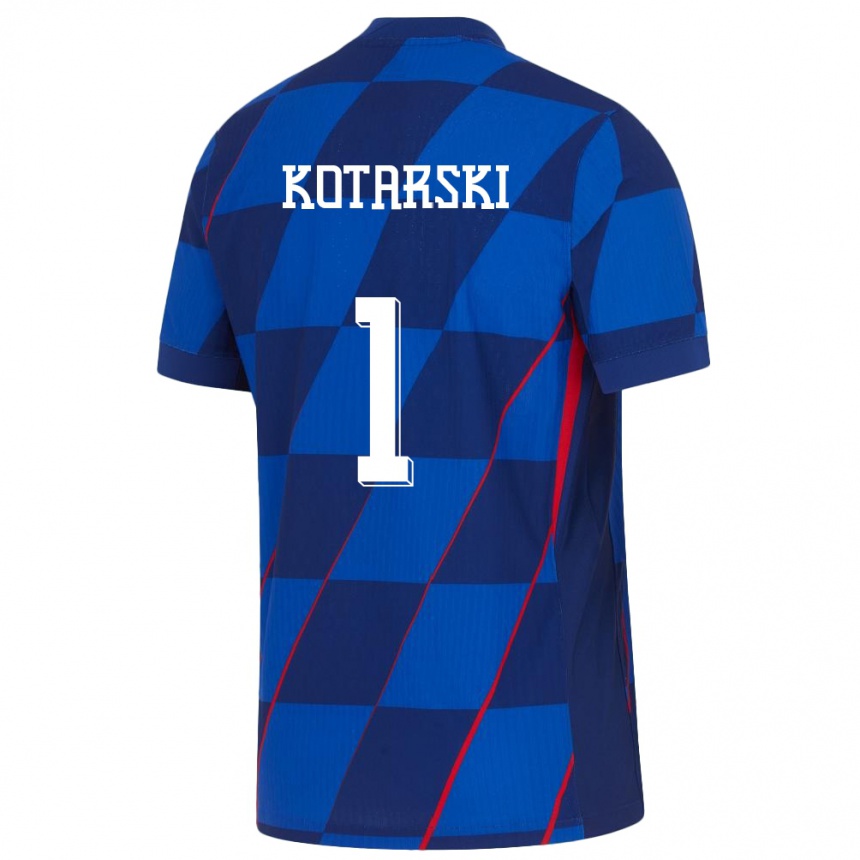 Niño Fútbol Camiseta Croacia Dominik Kotarski #1 Azul 2ª Equipación 24-26 Perú