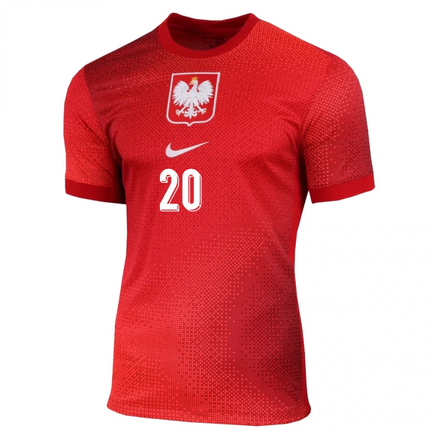 Niño Fútbol Camiseta Polonia Kacper Duda #20 Rojo 2ª Equipación 24-26 Perú