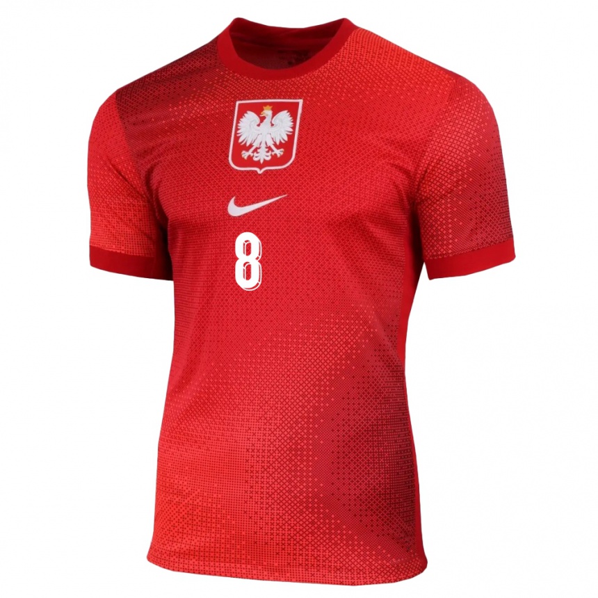 Niño Fútbol Camiseta Polonia Karol Linetty #8 Rojo 2ª Equipación 24-26 Perú