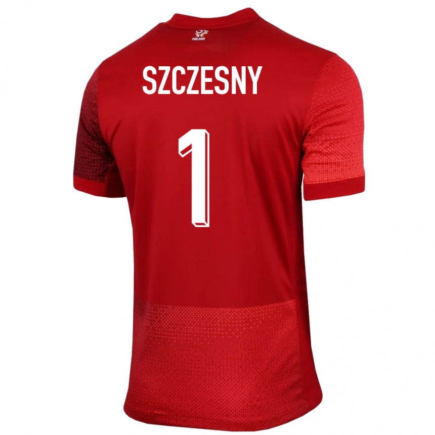 Niño Fútbol Camiseta Polonia Wojciech Szczesny #1 Rojo 2ª Equipación 24-26 Perú