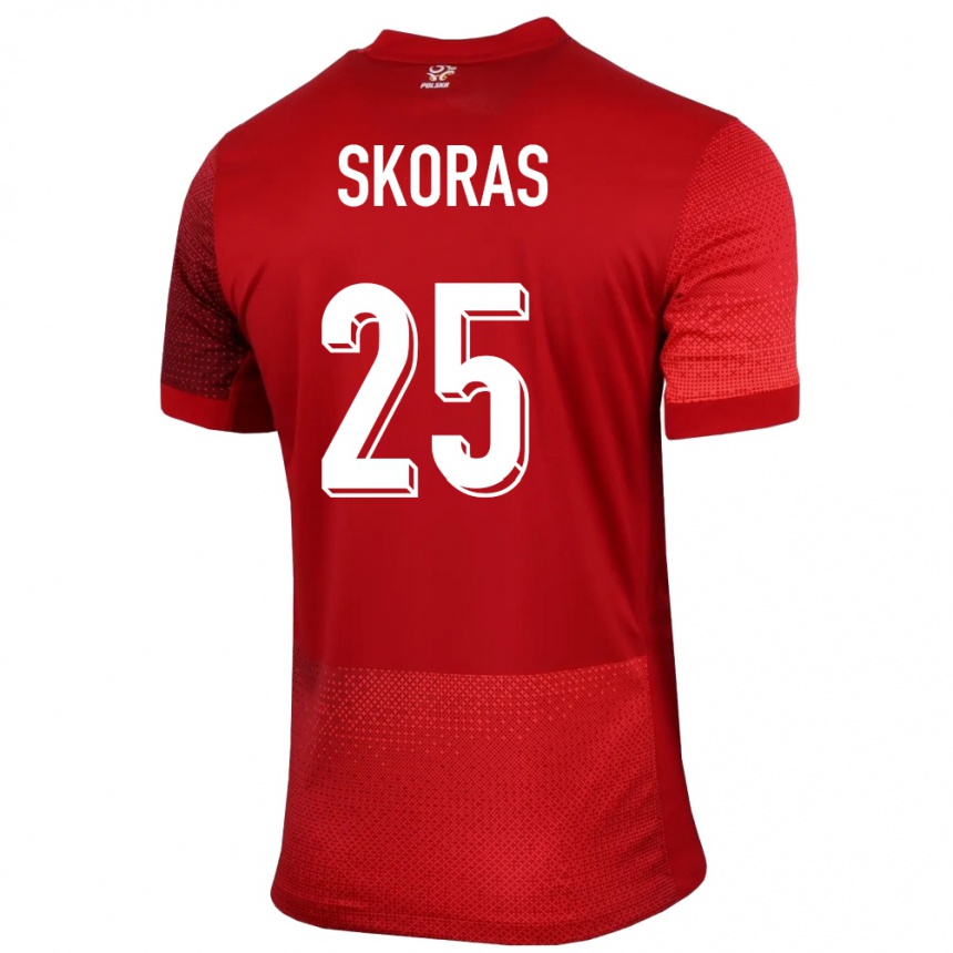 Niño Fútbol Camiseta Polonia Michal Skoras #25 Rojo 2ª Equipación 24-26 Perú